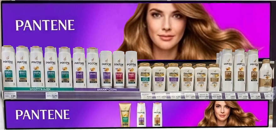 Pantene barras LED en anaquel
